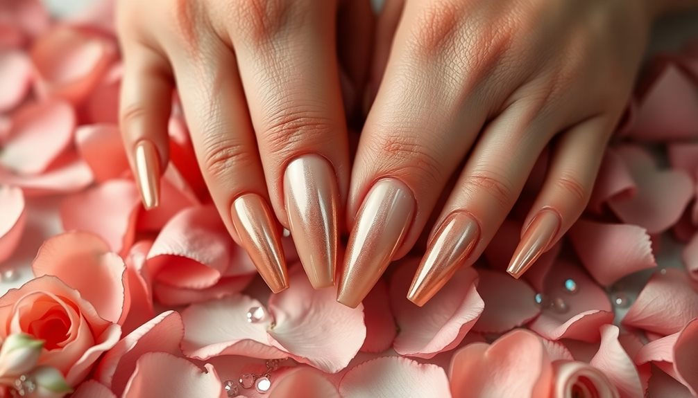 elegant rose gold nails