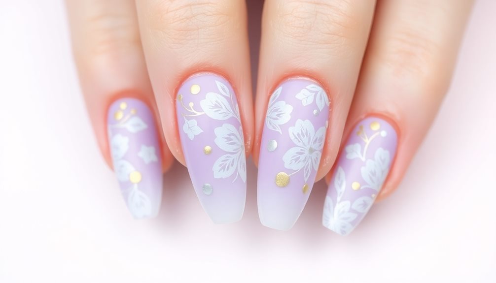 elegant soft lilac nails