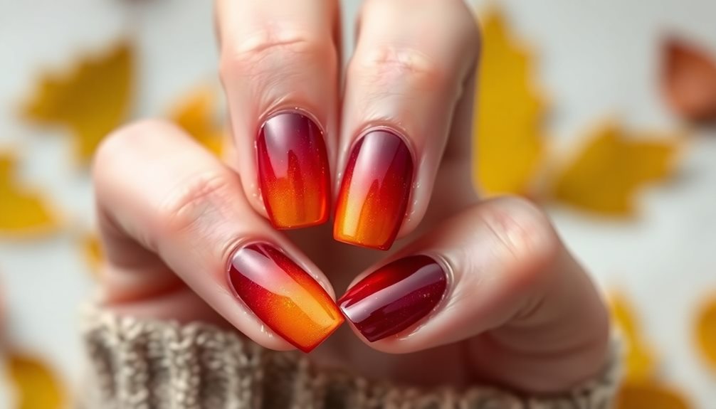 fall gradient nail designs