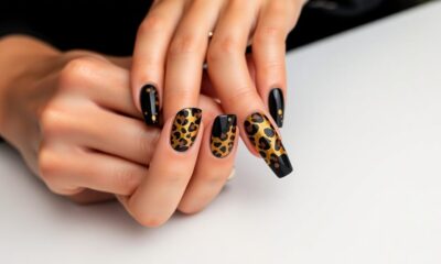 fierce leopard print nails