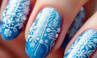 frosty elegant nail art