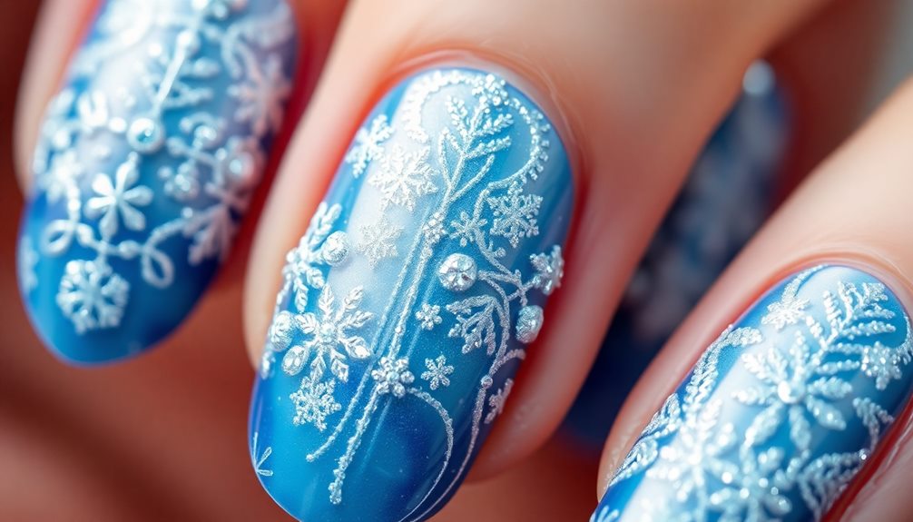 frosty elegant nail art