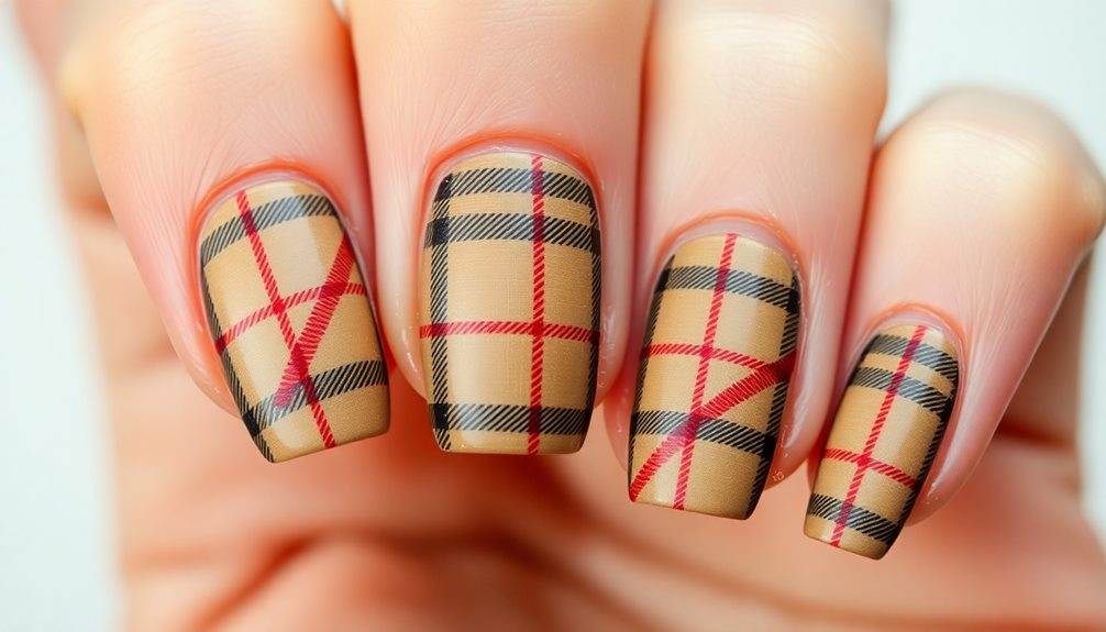 luxury burberry nail art