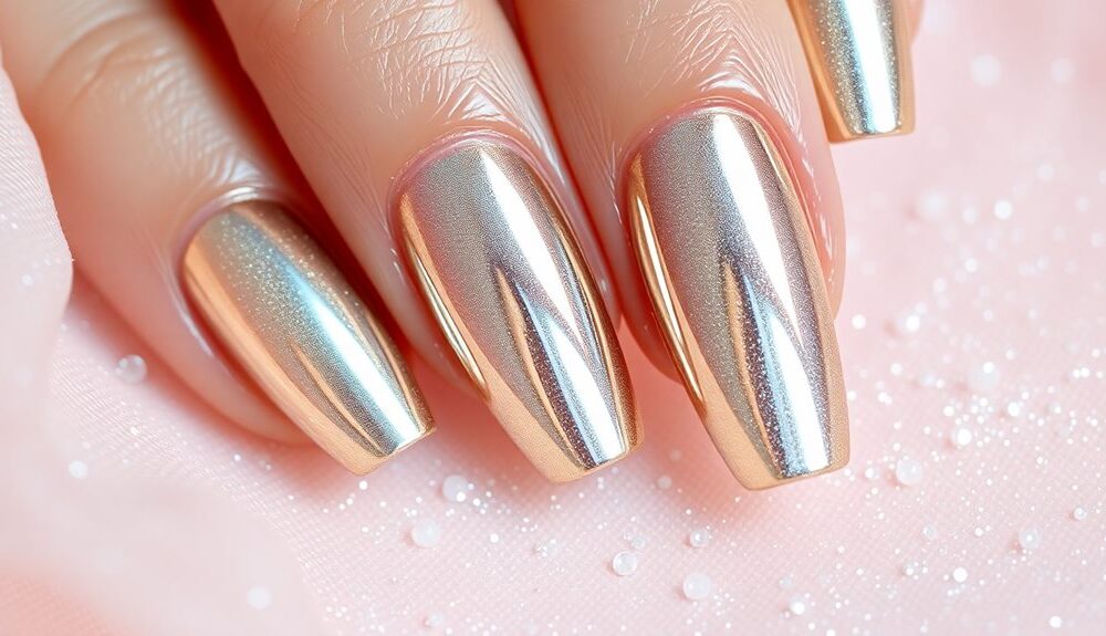 metallic glam nail art