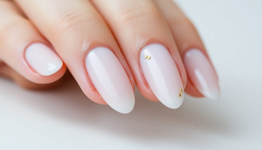 minimalist almond nail art