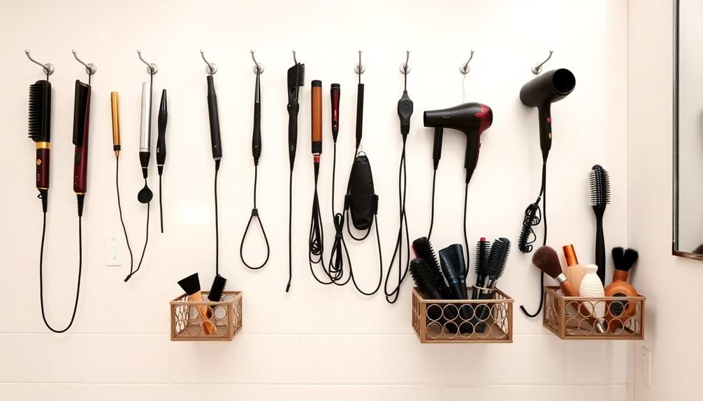 organize hair styling tools