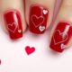 romantic red heart nails