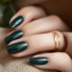 sophisticated dark green nails