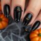 spooky halloween bat nail art