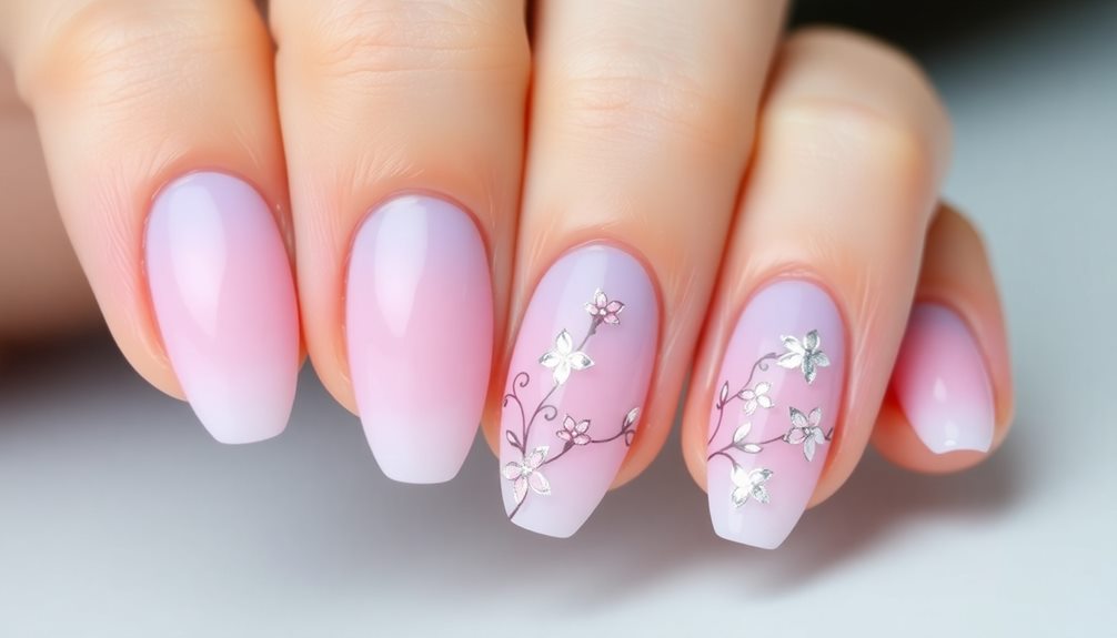 trendy ombre almond nails