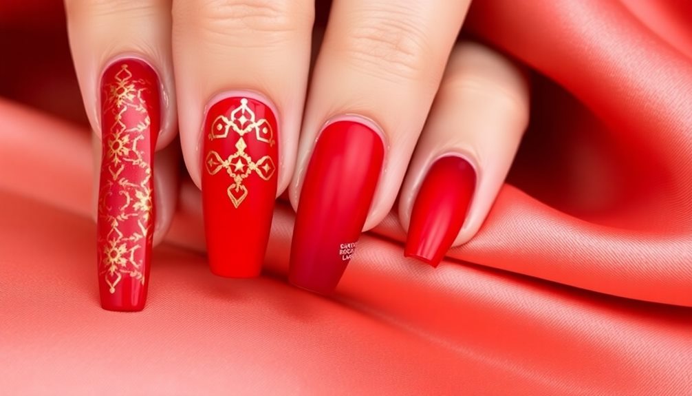 trendy red nail designs