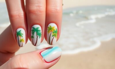 tropical vacation inspired nail design