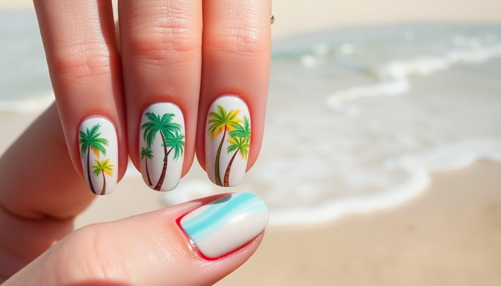 tropical vacation inspired nail design