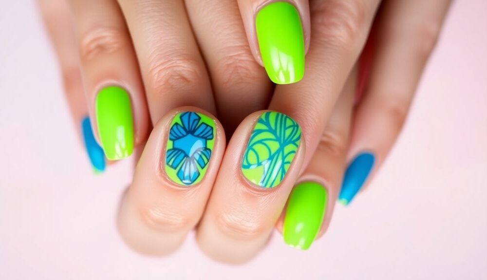 vibrant neon nail colors