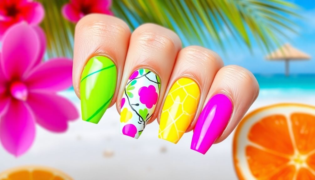 vibrant seasonal nail art