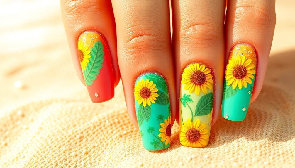 vibrant summer nail art