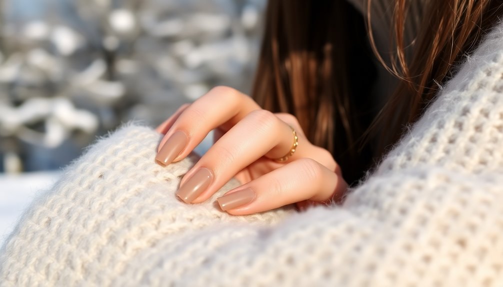 chic neutral winter nails