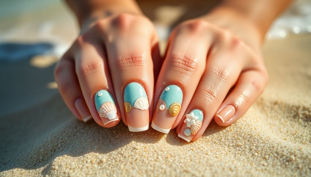 coastal themed nail designs