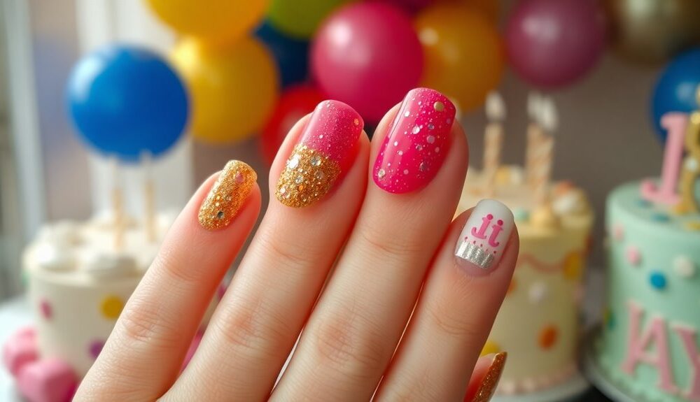 creative birthday nail designs