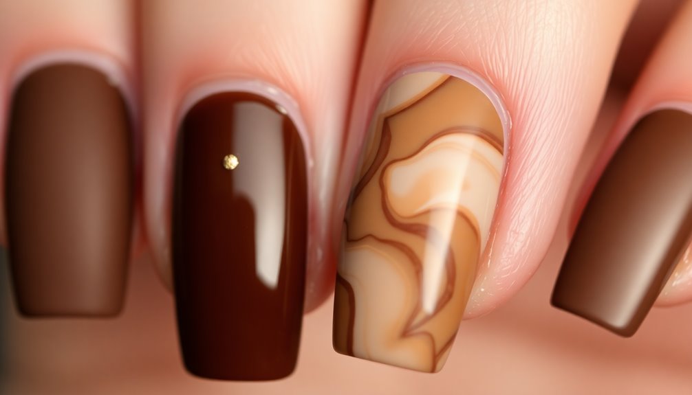 creative brown nail designs