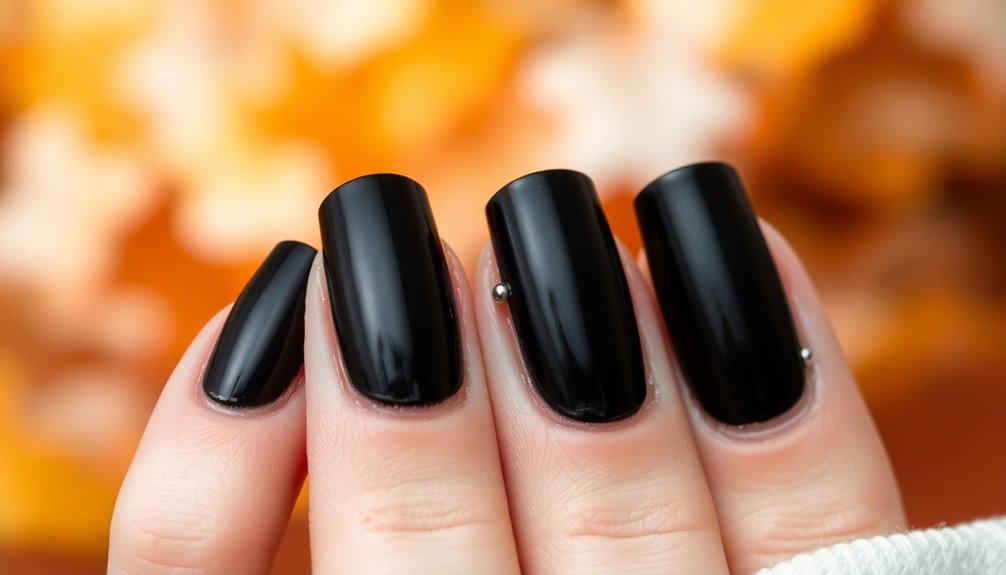 elegant edgy black nails