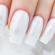 elegant frosty white nails