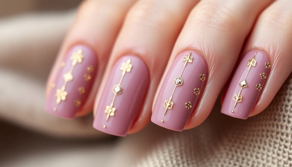 elegant mauve and gold