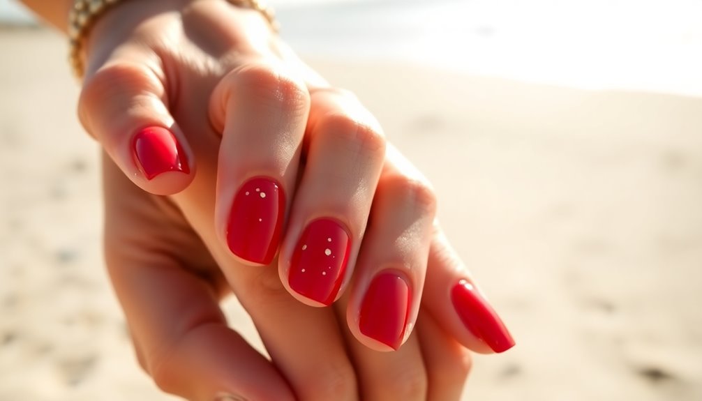 fiery red summer nails