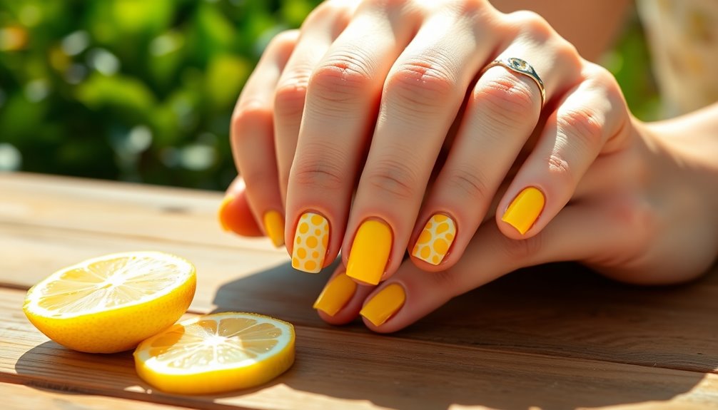 fresh summer lemon nails
