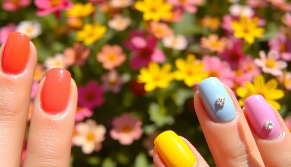 joyful bright summer nails