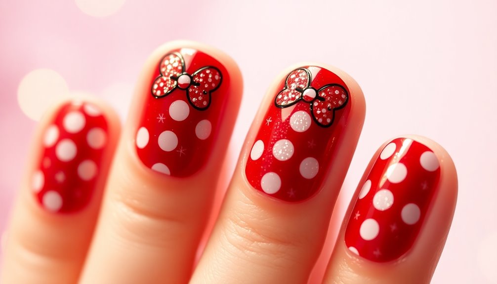 minnie mouse sparkly nail wraps