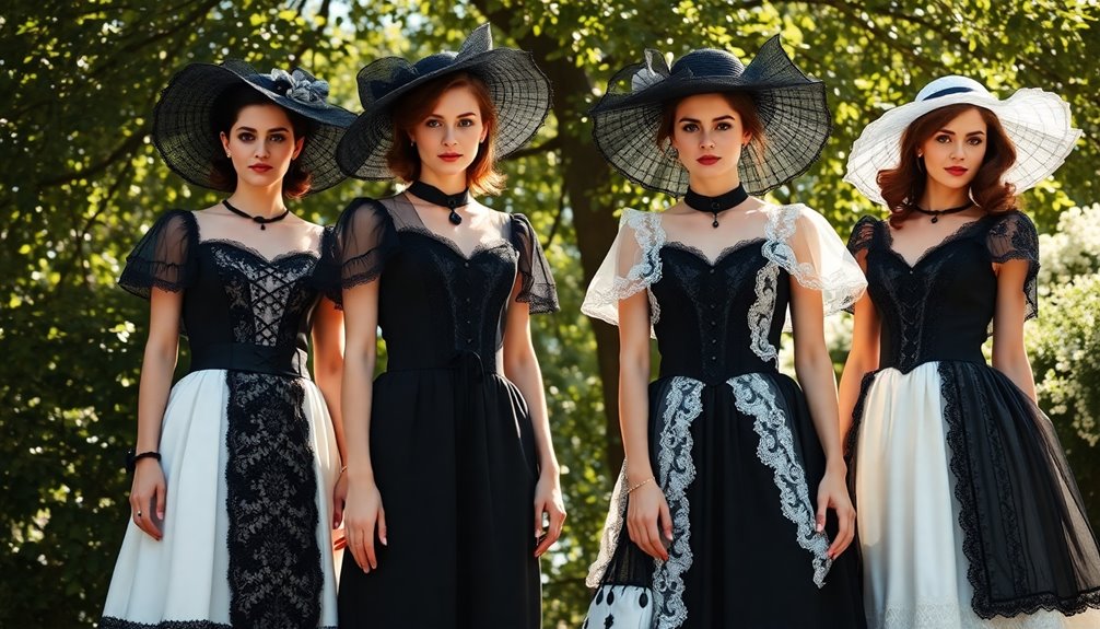 monochrome victorian fashion trends