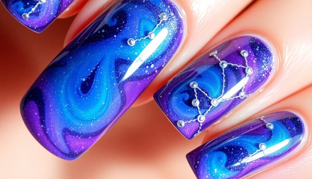 otherworldly celestial nail art