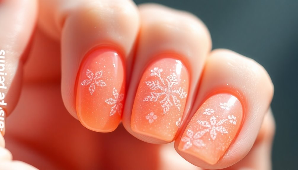 peach inspired nail designs