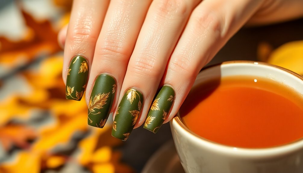 perfect olive green nails