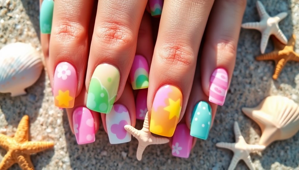 playful summer jelly nails