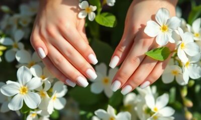 radiant white summer nails