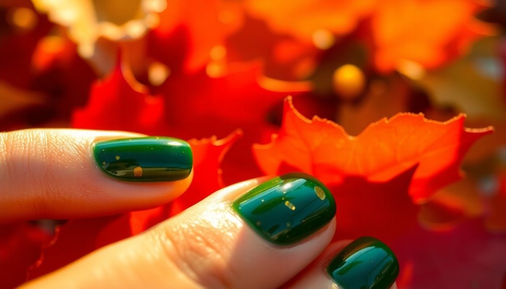 seasonal green nail art