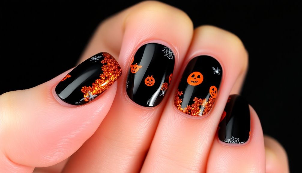 spooky french tip nails