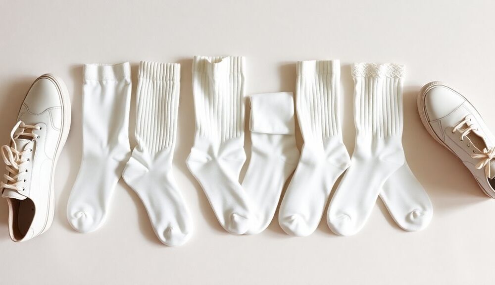 stylish and comfortable white socks