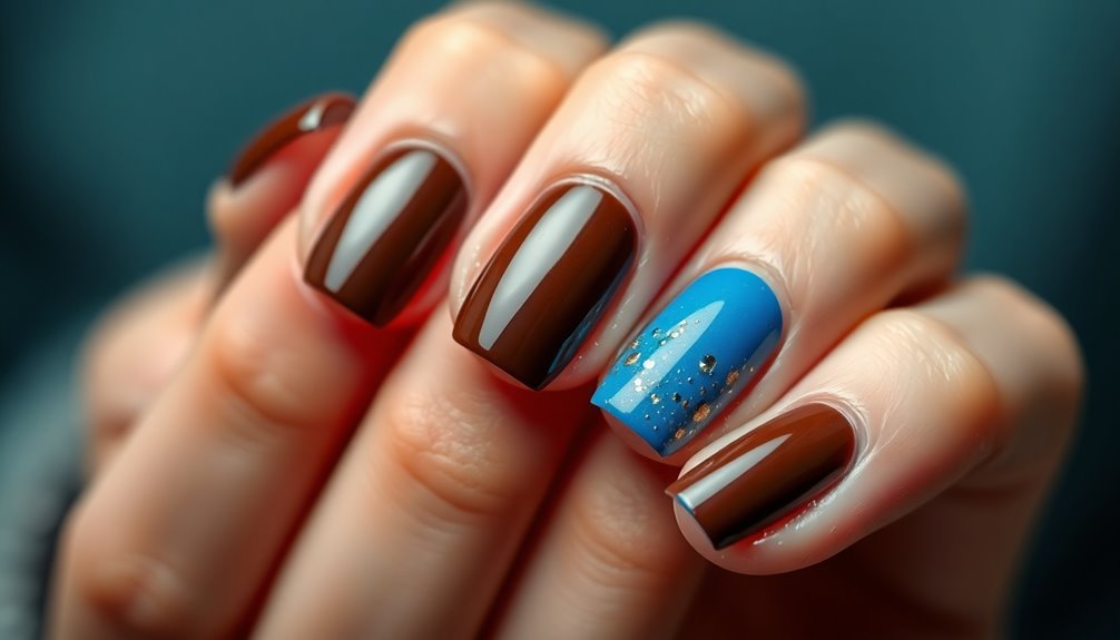 stylish brown and blue