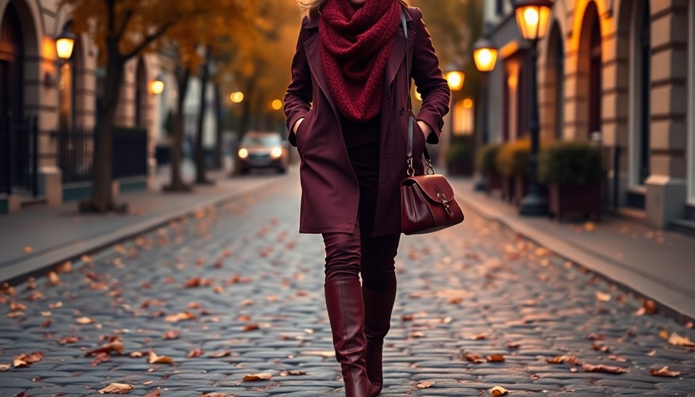 stylish burgundy urban fashion