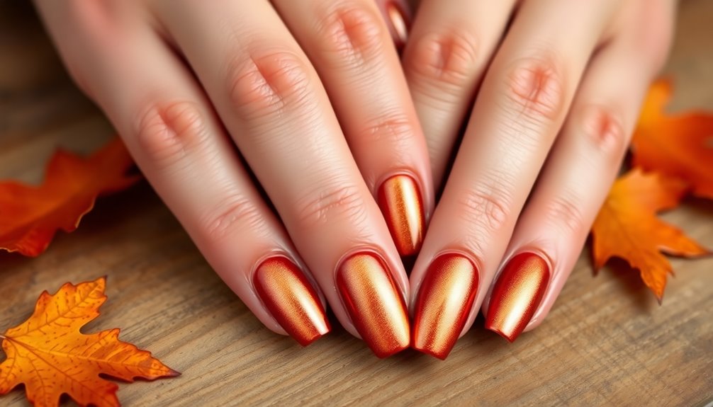 stylish copper ombre nails