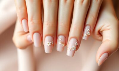 sweet feminine blush nails