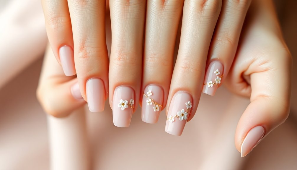 sweet feminine blush nails