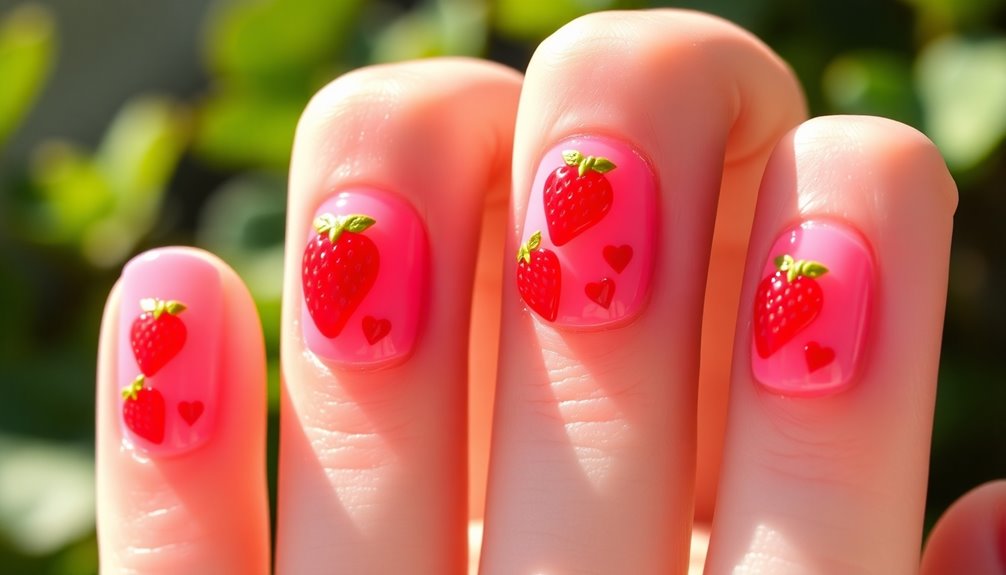 sweet trendy pink nails