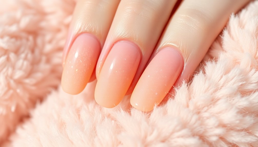 trending peach fuzz nails