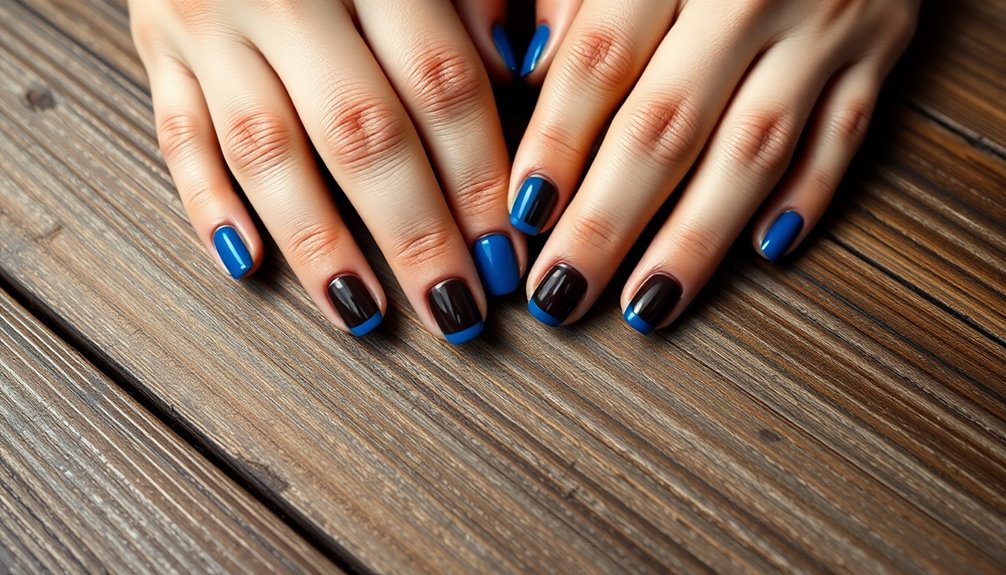 unique brown blue nails