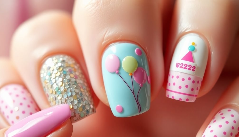 unique festive nail art