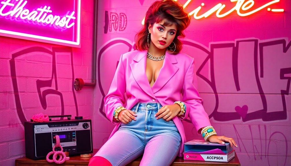vibrant 1980s pop aesthetic